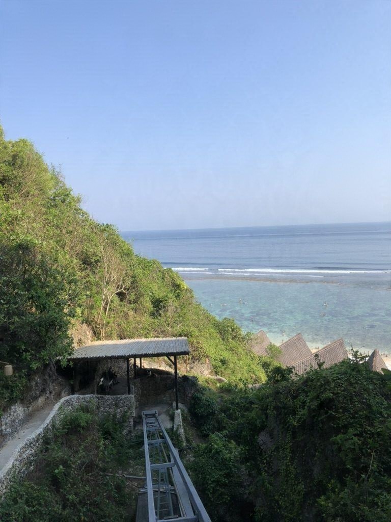 Green cliffs above the sea