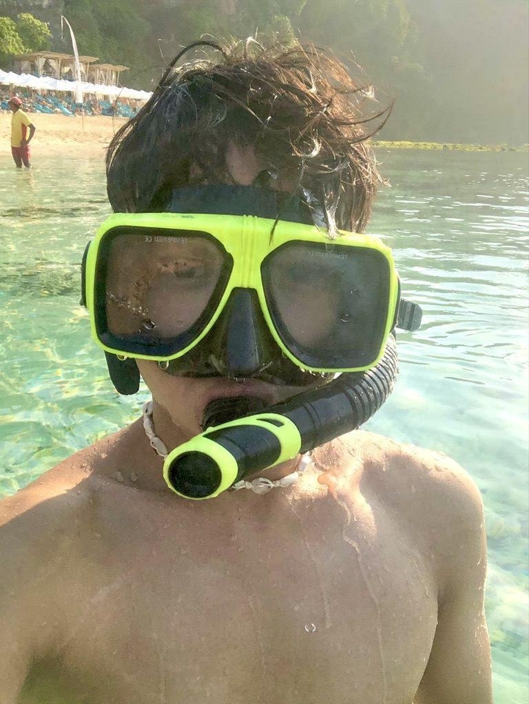 Snorkelling in clear water